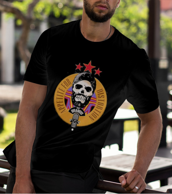 Appetite For Distortion Podcast Brando Skull And Microphone T-Shirt