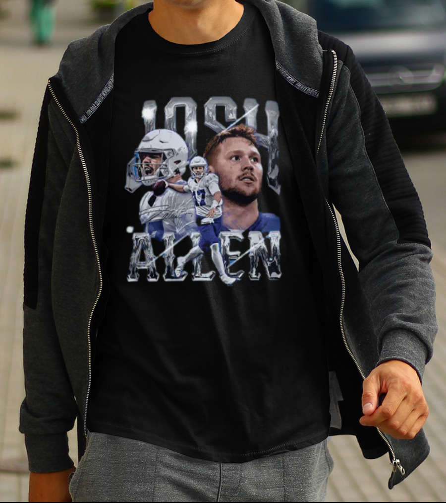 Josh Allen Action Portrait Buffalo Bills Quarterback T-Shirt