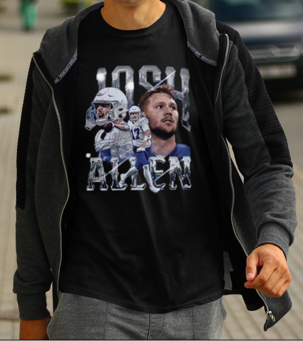 Josh Allen Action Portrait Buffalo Bills Quarterback T-Shirt