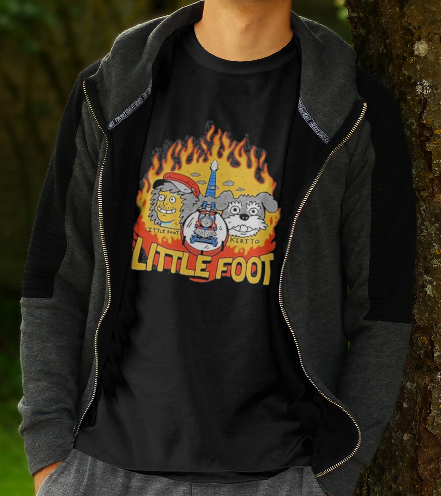 Littlefoot Kirito Littlefoot Kirito Littlefoot Flame Border Cartoon Faces T-Shirt