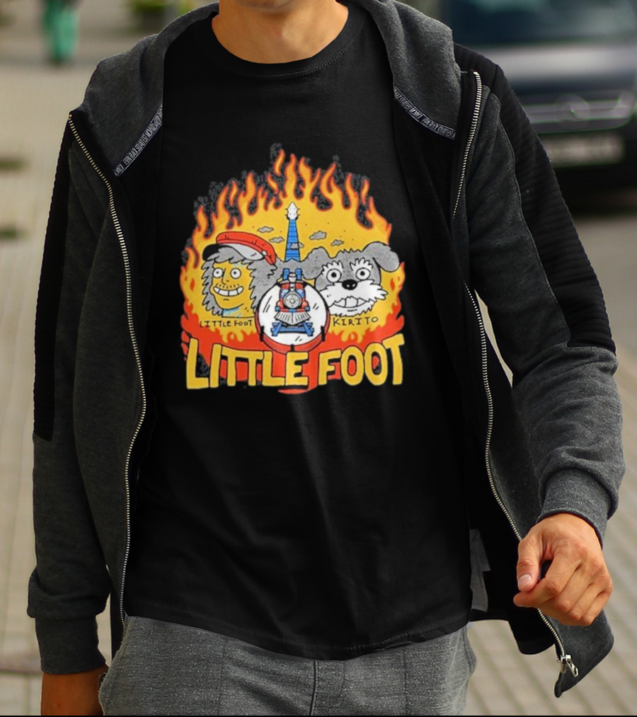 Littlefoot Kirito Littlefoot Kirito Littlefoot Flame Border Cartoon Faces T-Shirt