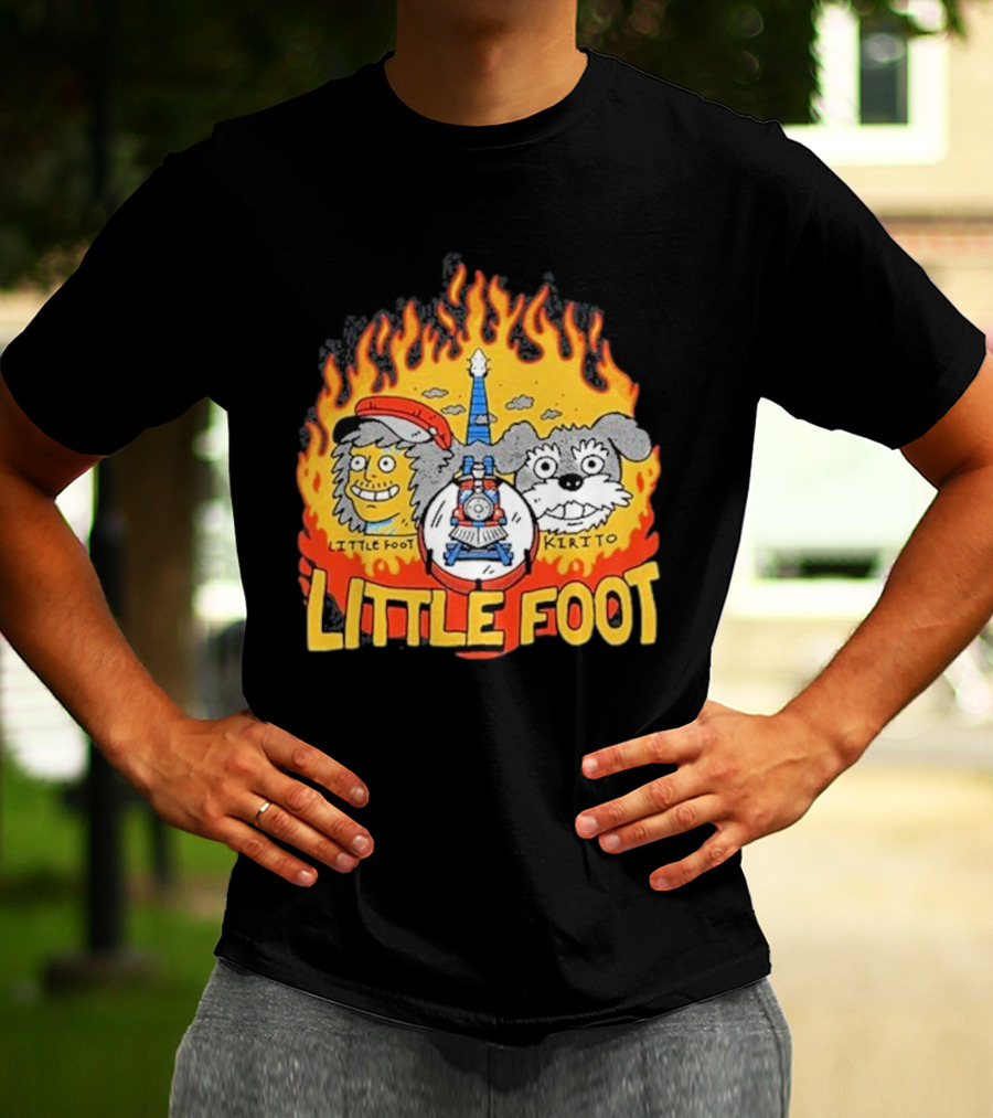 Littlefoot Kirito Littlefoot Kirito Littlefoot Flame Border Cartoon Faces T-Shirt