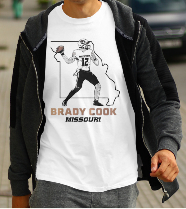 Brady Cook Mizzou Football Missouri State Pose T-Shirt