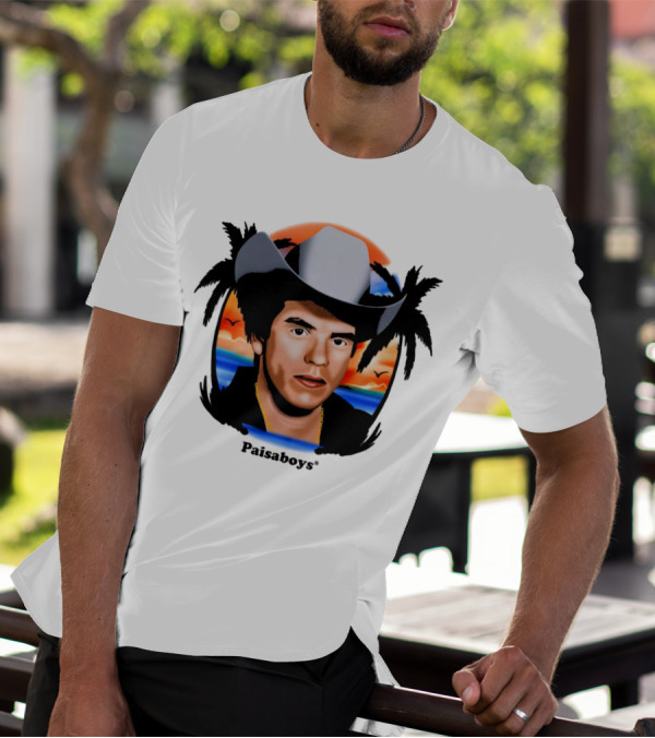 Paisaboys Sinaloa Sunset Cowboy And Tropical Ocean Scene T-Shirt