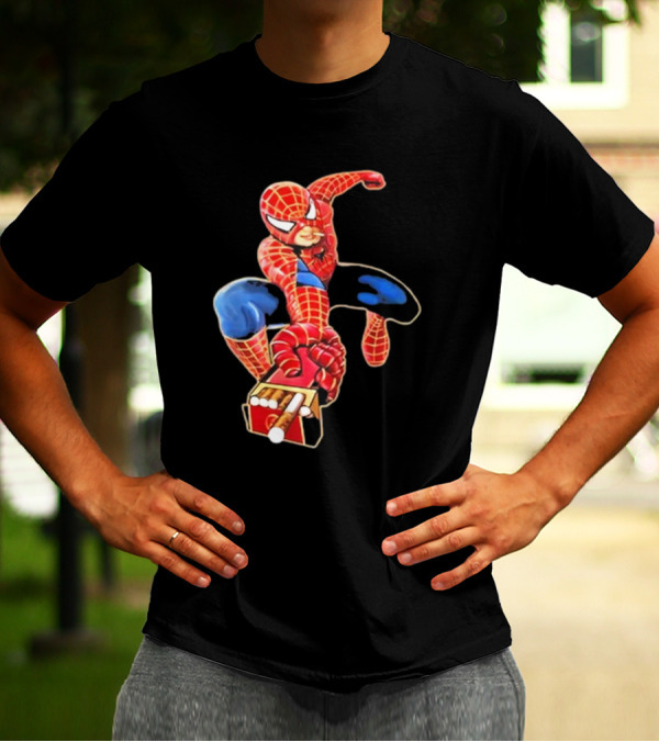 Shithead Steve Superman Smoker Man Spider-Man Cigarette Box Swing T-Shirt