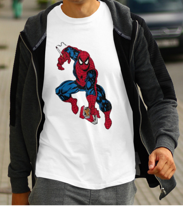 Spider-Man The Amazing Smokerman Cigarette Package Swing T-Shirt
