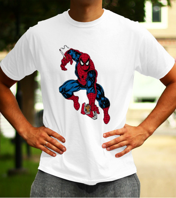 Spider-Man The Amazing Smokerman Cigarette Package Swing T-Shirt