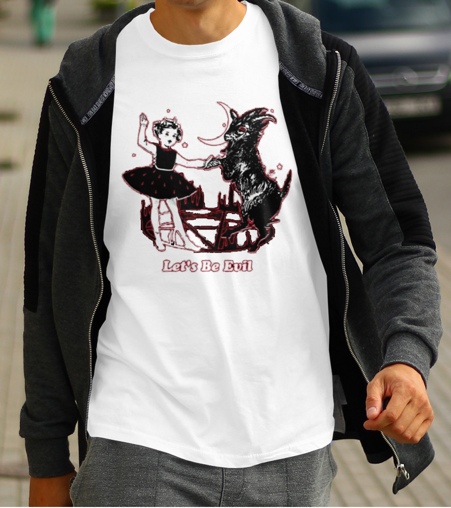 Teenhearts Let's Be Evil With Pentagram Dancing Girl And Goat T-Shirt
