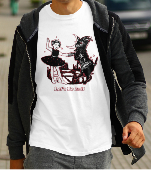 Teenhearts Let's Be Evil With Pentagram Dancing Girl And Goat T-Shirt