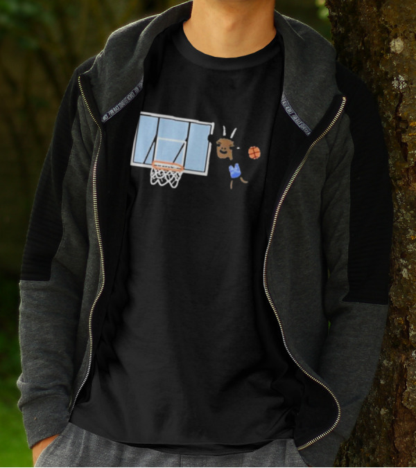 Goat Biles Basketball Dunking Goat With Jersey And Hoop T-Shirt