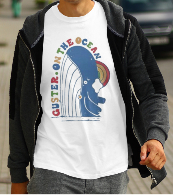 Guster On The Ocean Whale Rainbow T-Shirt