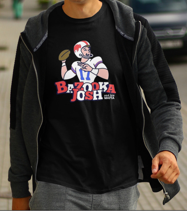 Bazooka Josh And His Mafia Football Throwback Illustration 17 T-Shirt
