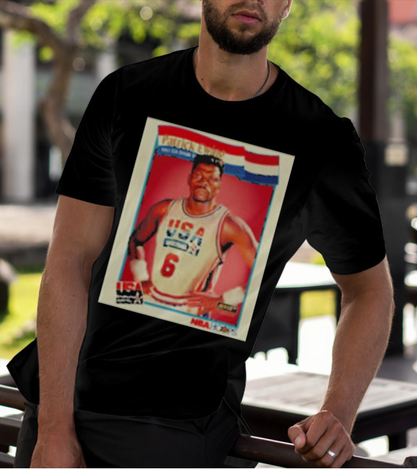 Patrick Ewing USA Basketball Dream Team 1992 NBA Hoops USA Olympic Team नंबर 6 T-Shirt