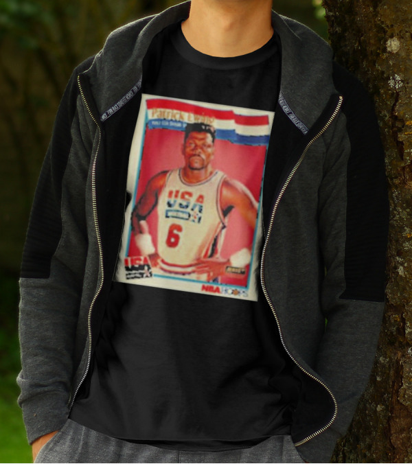 Patrick Ewing USA Basketball Dream Team 1992 NBA Hoops USA Olympic Team नंबर 6 T-Shirt
