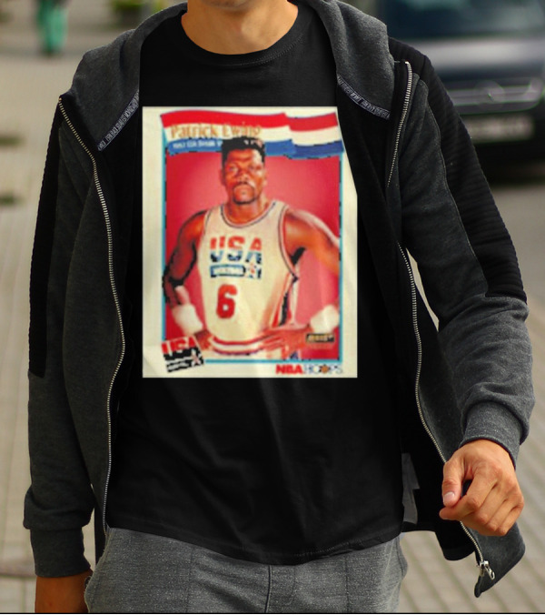 Patrick Ewing USA Basketball Dream Team 1992 NBA Hoops USA Olympic Team नंबर 6 T-Shirt