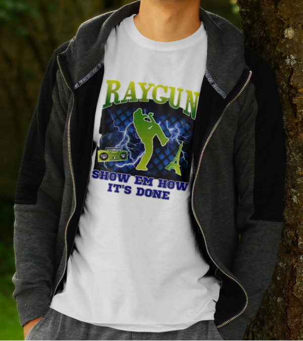 Raygun Show Em How It’s Done Electric Dance Eiffel Tower Boombox T-Shirt