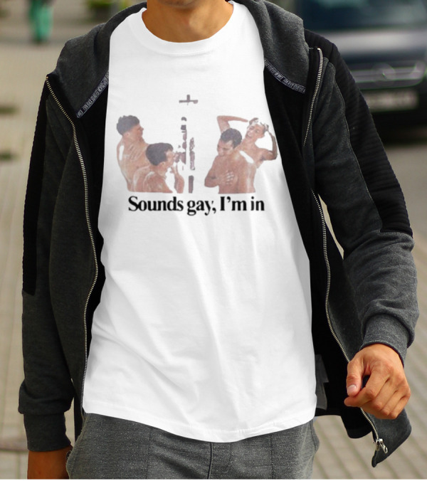 Sounds Gay I'm In Black Shirt With Artistic Male Group T-Shirt