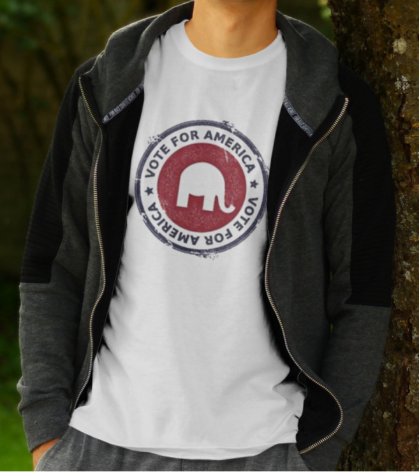Vote For America Elephant Symbol Double-Circle T-Shirt
