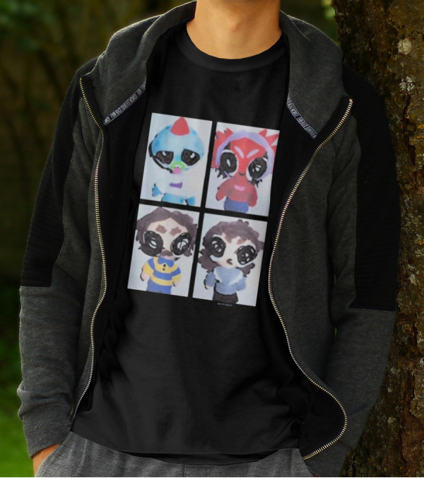 Emergency Intercom Plushies Cute Character Quartet T-Shirt