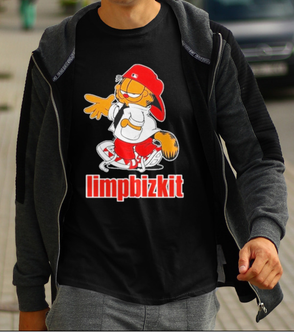 Limpbizkit Garfield Parody Red Outfit Cap And Sneakers T-Shirt