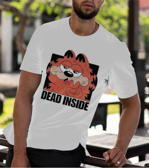 Garfield Dead Inside Peace Sign Sunglasses T-Shirt