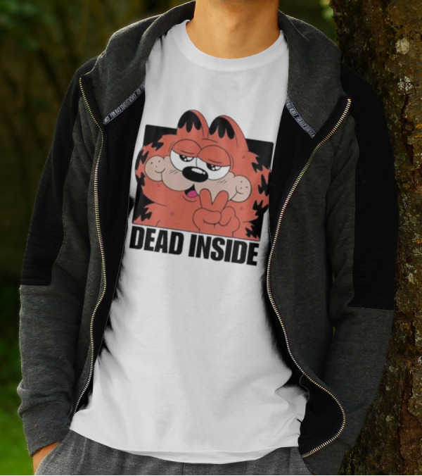 Garfield Dead Inside Peace Sign Sunglasses T-Shirt