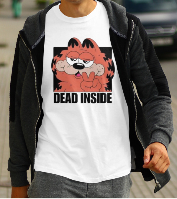 Garfield Dead Inside Peace Sign Sunglasses T-Shirt