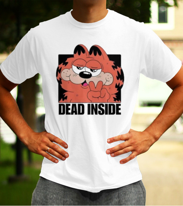Garfield Dead Inside Peace Sign Sunglasses T-Shirt