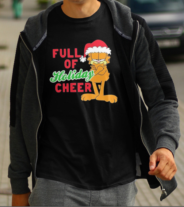 Garfield Full Of Holiday Cheer Ripple Junction T-Shirt