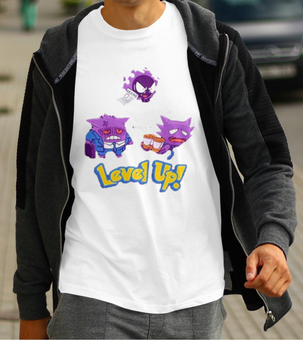 Gengar Evolution Level Up Journey With Resume And Briefcase T-Shirt