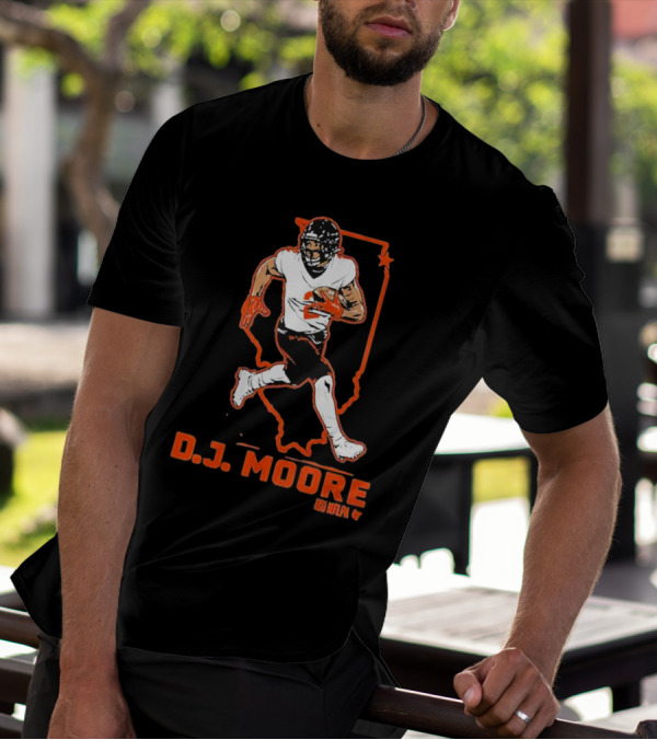 D.J. Moore Illinois Football NFPA Player Outline T-Shirt
