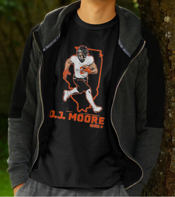 D.J. Moore Illinois Football NFPA Player Outline T-Shirt