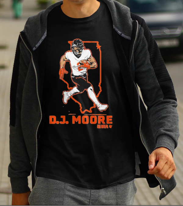 D.J. Moore Illinois Football NFPA Player Outline T-Shirt