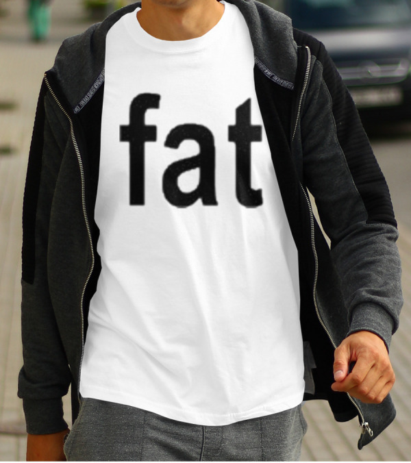 Dorkchop Fat Brat Minimalist Text Black T-Shirt