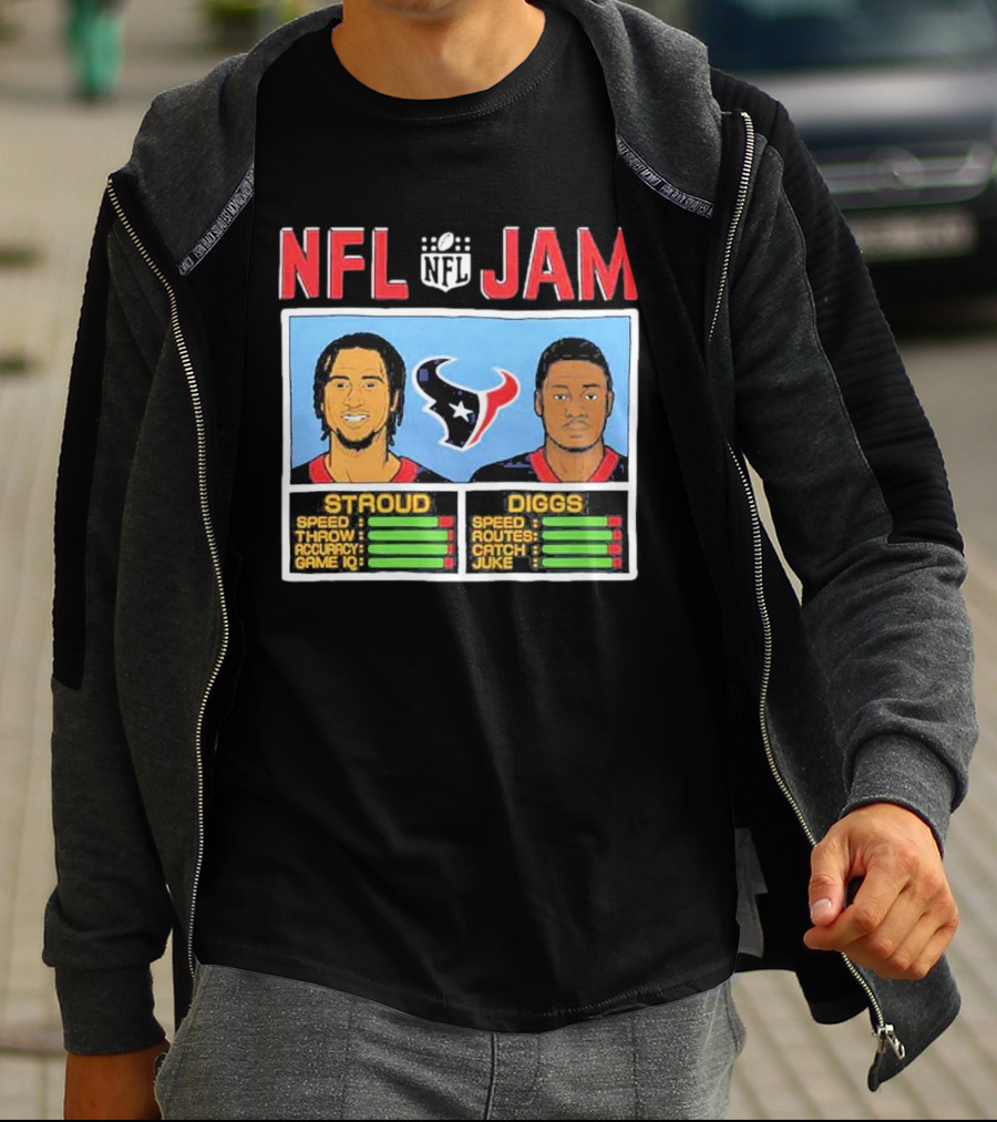 NFL Jam Texans Stroud Diggs Speed Throw Accuracy Game IQ Catch Juke T-Shirt