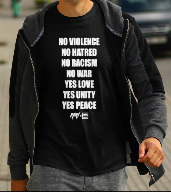 No Violence No Hatred No Racism No War Yes Love Yes Unity Yes Peace Rory War Child T-Shirt