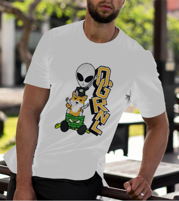 Rich And Lonely Alien With Bear OGRNL X Optic T-Shirt