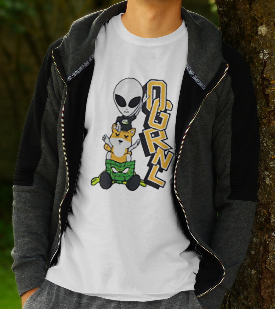 Rich And Lonely Alien With Bear OGRNL X Optic T-Shirt