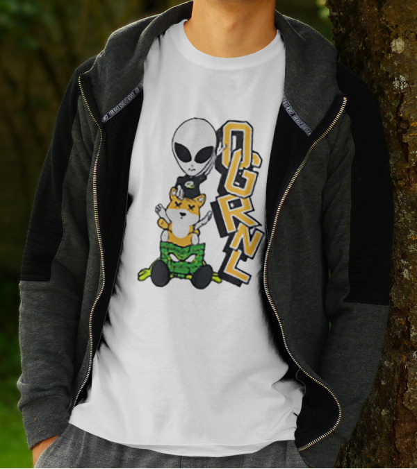 Rich And Lonely Alien With Bear OGRNL X Optic T-Shirt