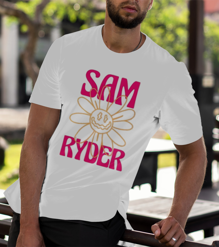 SAM RYDER Daisy Smiley Flower Pink Yellow T-Shirt