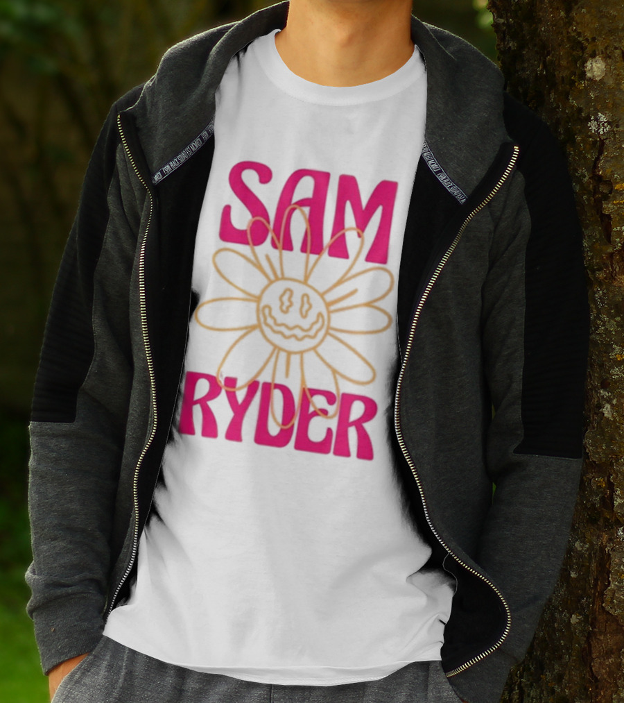 SAM RYDER Daisy Smiley Flower Pink Yellow T-Shirt