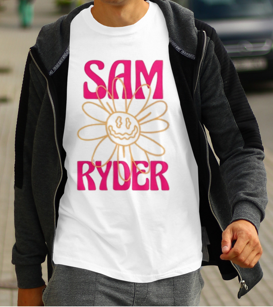 SAM RYDER Daisy Smiley Flower Pink Yellow T-Shirt