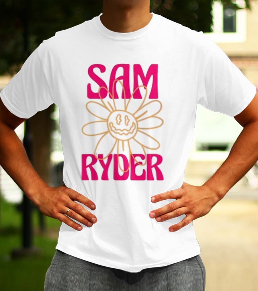 SAM RYDER Daisy Smiley Flower Pink Yellow T-Shirt