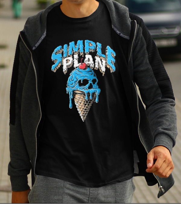 Simple Plan Skull Ice Cream North American Tour T-Shirt