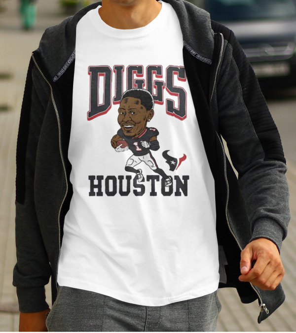Diggs Houston Texans Football Player Caricature T-Shirt
