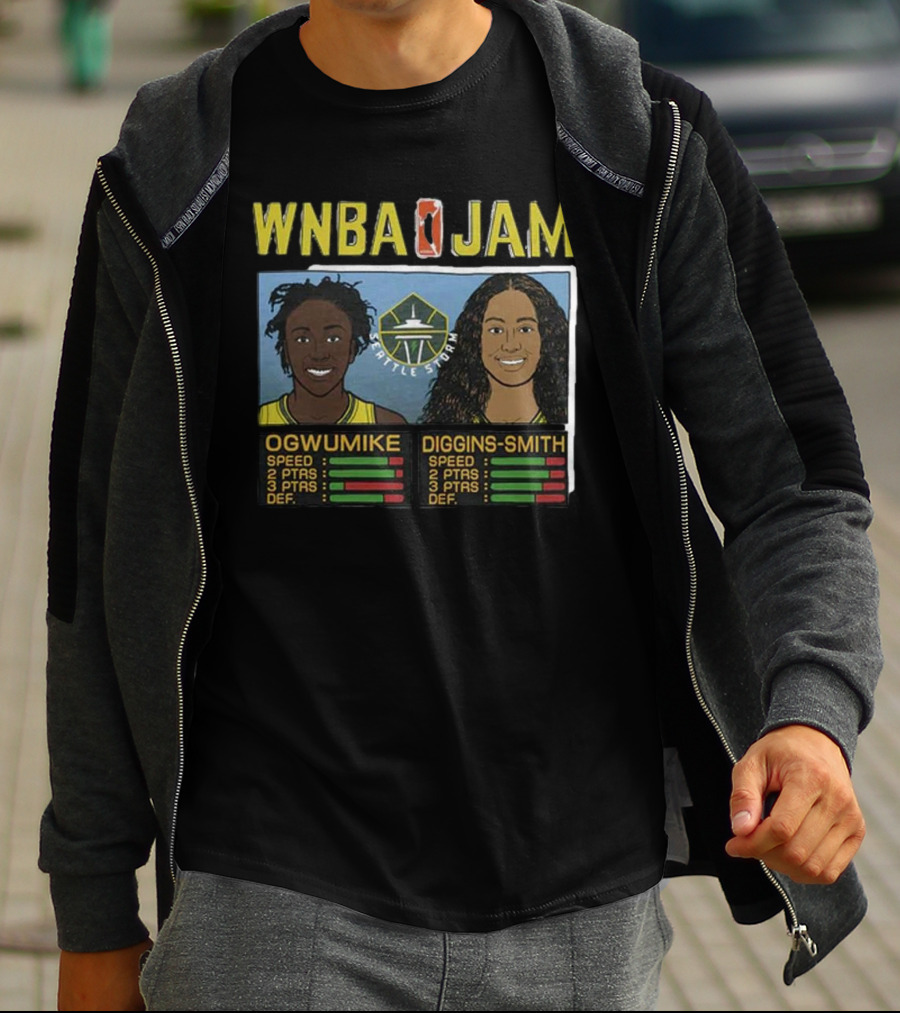 WNBA Jam Seattle Storm Ogwumike Diggins-Smith Basketball Stats T-Shirt