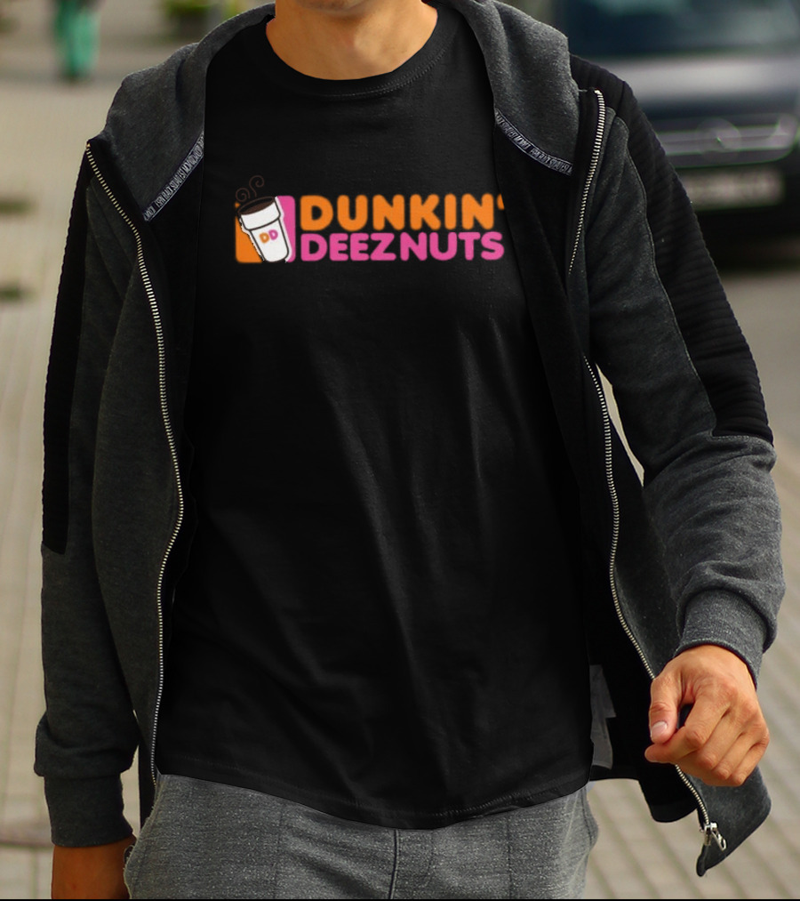 Dunkin Deeznuts Coffee Cup Logo Mockup T-Shirt
