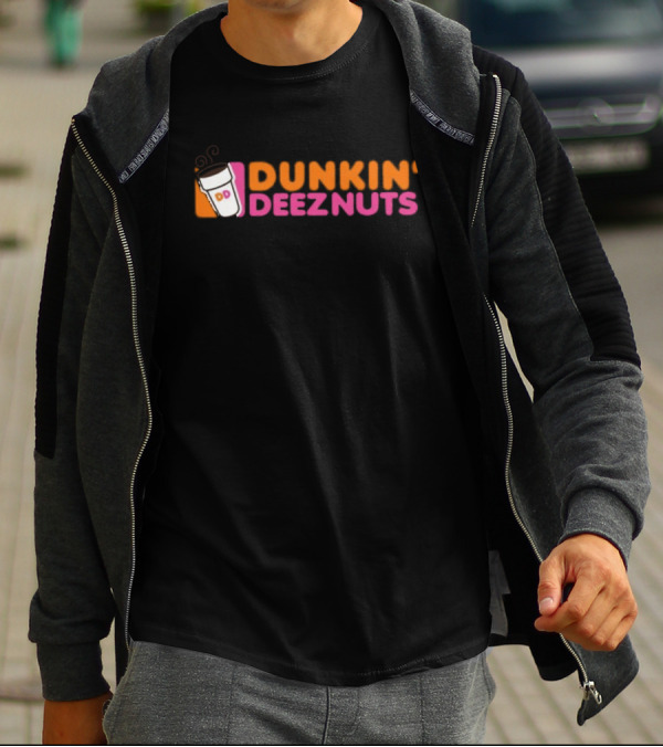 Dunkin Deeznuts Coffee Cup Logo Mockup T-Shirt