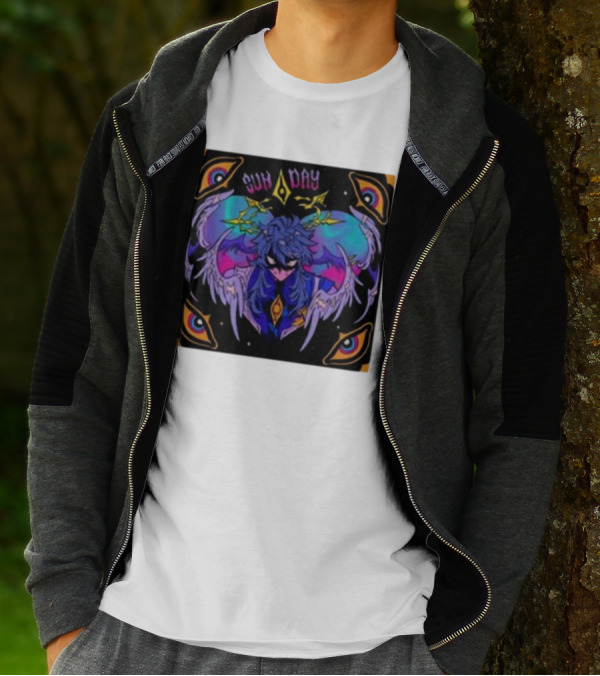 Joojooobox Sunday Honkai Star Rail Colorful Winged Figure With Celestial Eyes T-Shirt