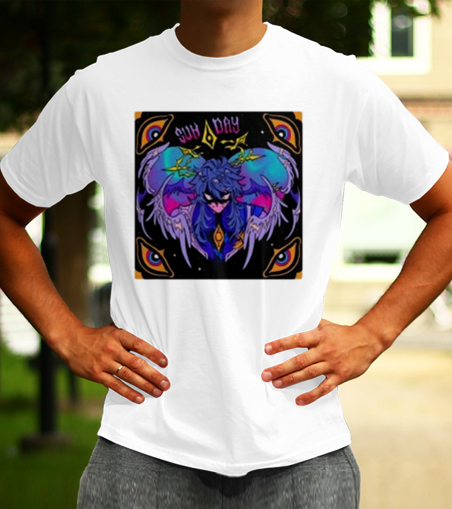 Joojooobox Sunday Honkai Star Rail Colorful Winged Figure With Celestial Eyes T-Shirt